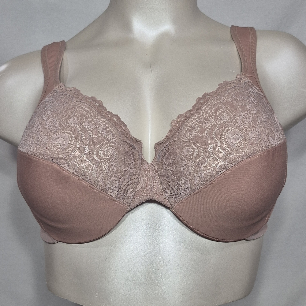 44C Glamorise 1240 Full Figure Wonderwire Back Close Bra Beige